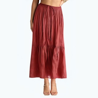 Casual Wrinkle Effect High Waist Loose Long Skirt