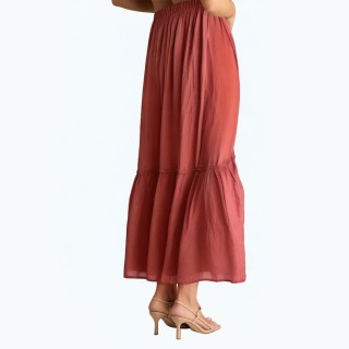 Casual Wrinkle Effect High Waist Loose Long Skirt