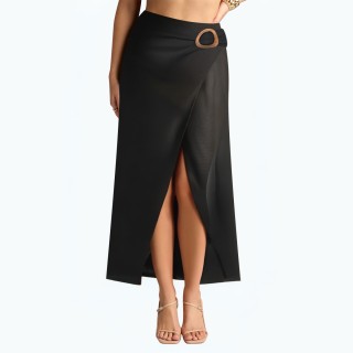 Fashionable And Casual Commuter Style Slit Skirt
