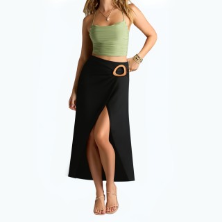 Fashionable And Casual Commuter Style Slit Skirt