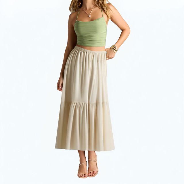 Romantic Art Cold White Style Pleated Skirt