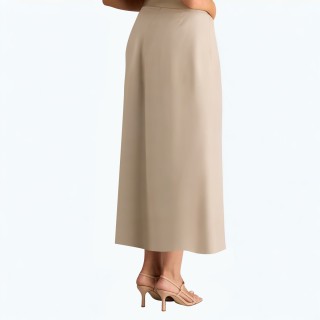 High Waist A Line Hem Belt Linen Skirt