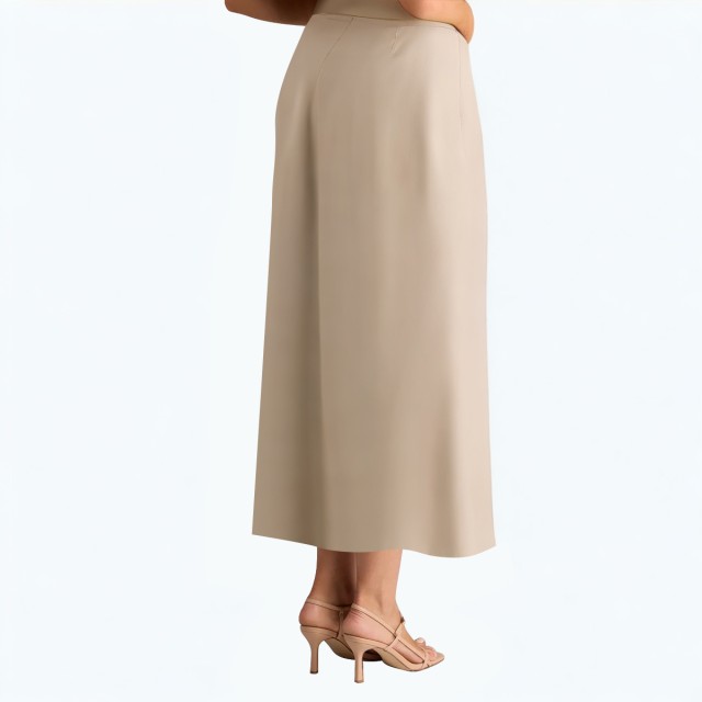High Waist A Line Hem Belt Linen Skirt