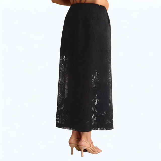 Mesh High Waist Slim Mid length Skirt
