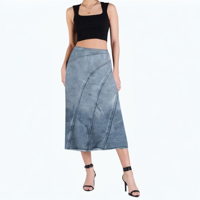 Fashion High Waist Denim Skirt