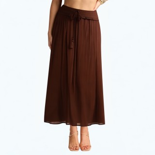 Versatile Elastic High Waist Mid Length Skirt