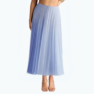 Casual Pleated Draped Simple Long Skirt