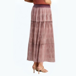 Slim High Waist Printed Fashion Long Skirt