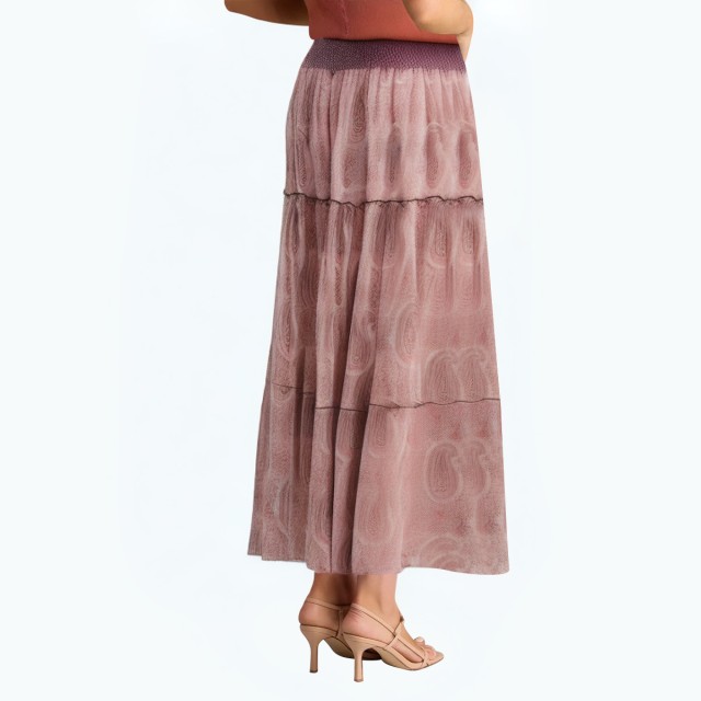 Slim High Waist Printed Fashion Long Skirt