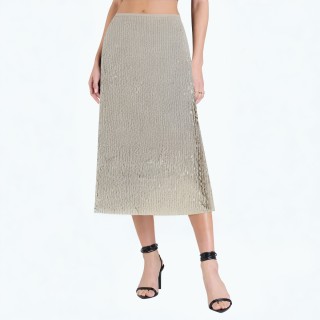 Slim And Fashionable Sequined Mid Length Skirt