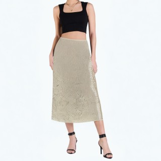 Slim And Fashionable Sequined Mid Length Skirt