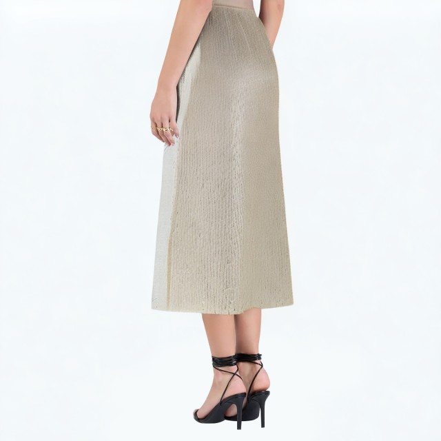 Slim And Fashionable Sequined Mid Length Skirt