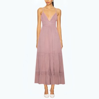 Thin Strap Tulle Bow Backless Dress