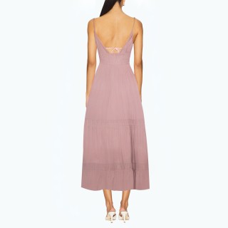 Thin Strap Tulle Bow Backless Dress