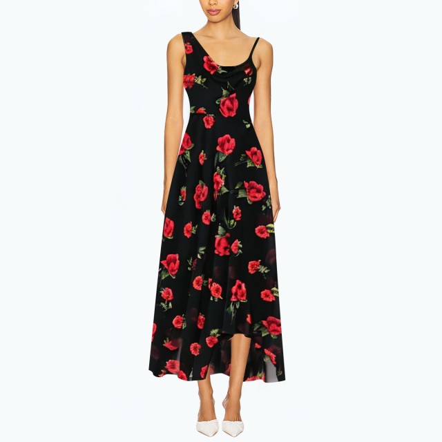 Chiffon Long Printed Maxi Dress