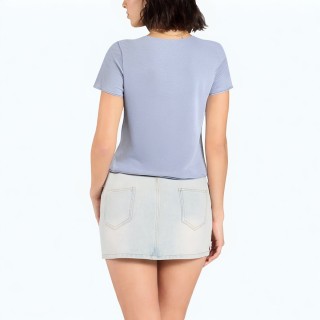 Fashion Round Neck Short Sleeved Knitted Top
