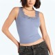 Sleeveless Solid Color Suspender Top