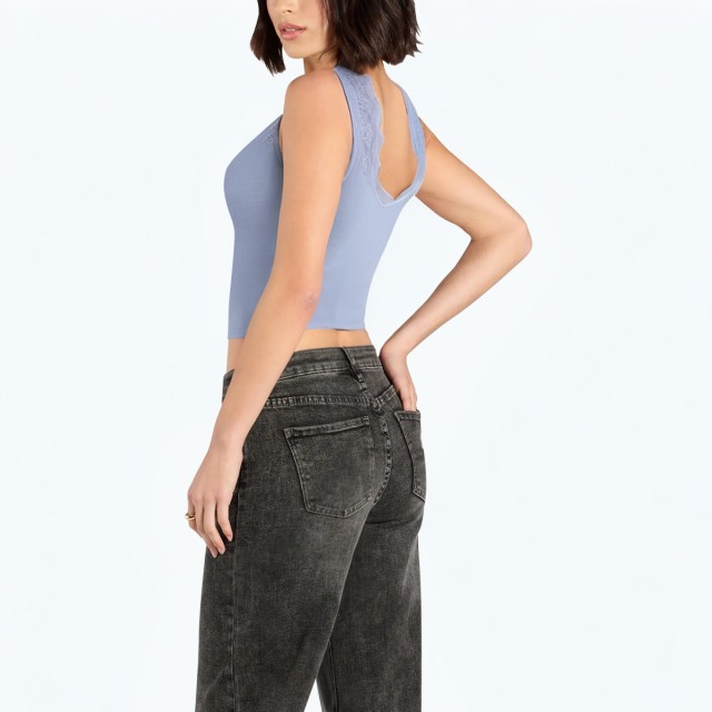 Sleeveless Solid Color Suspender Top