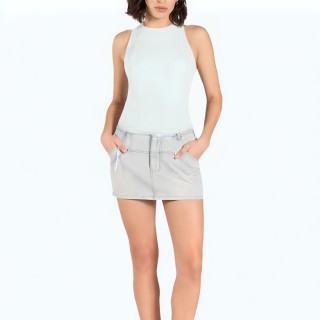 Sleeveless Pleated Halter Neck Vest Top