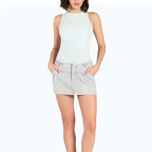 Sleeveless Pleated Halter Neck Vest Top