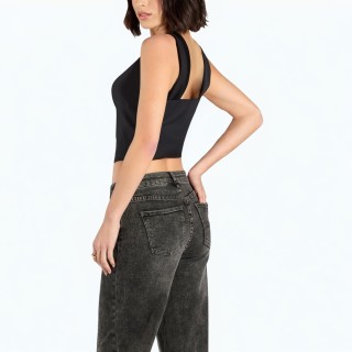 Retro Bow Decorated Slim Top
