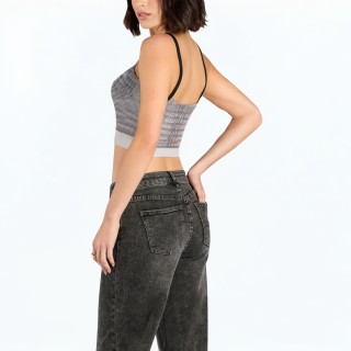 Spliced ​​texture Contrast Color Camisole Top