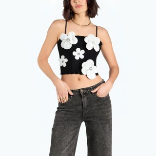 3D Flower Decorated Camisole Top