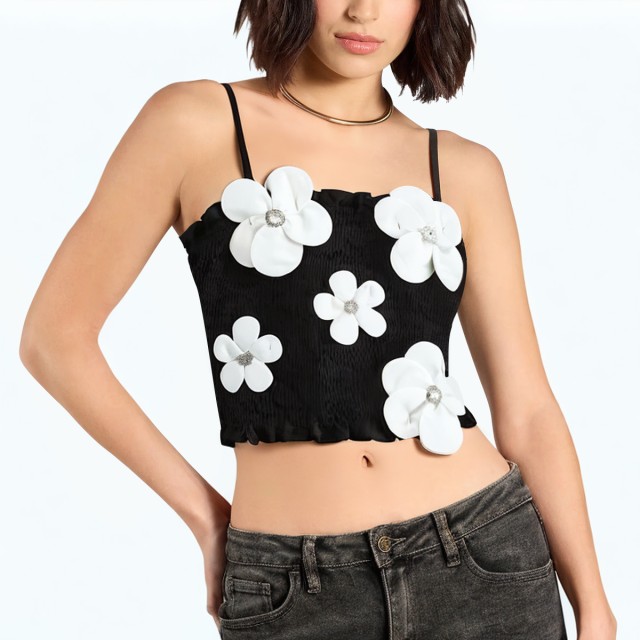 3D Flower Decorated Camisole Top