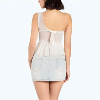 Hollow Embroidery Asymmetrical Fashion Top
