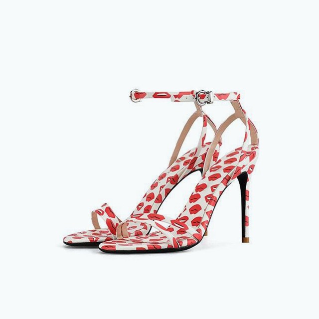 Cute And Fashionable Printed High Heeled Sandals