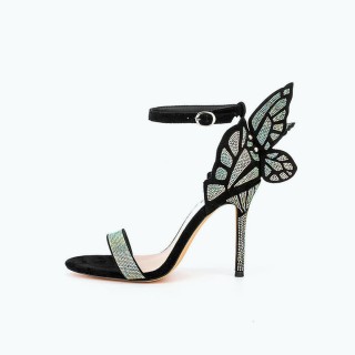 Women's Ankle Strap Butterfly High Heeled Sandals