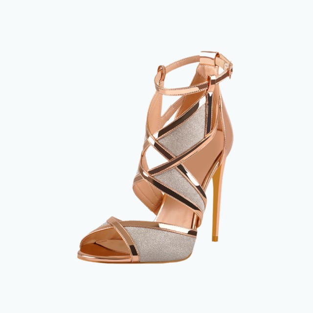 Flash Cut Cross Strap High Heel Sandals