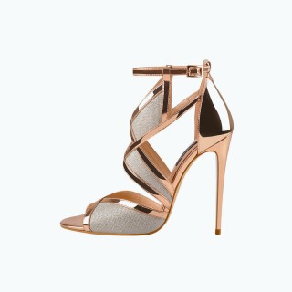 Flash Cut Cross Strap High Heel Sandals