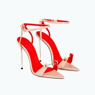 Fashion Buckle Metal Heel High Heel Sandals