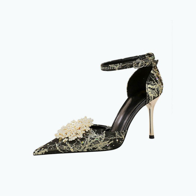 Pointed Pearl High Heeled Sandals