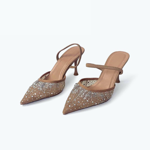 Bowknot Pearl Rhinestone High Heeled Sandals