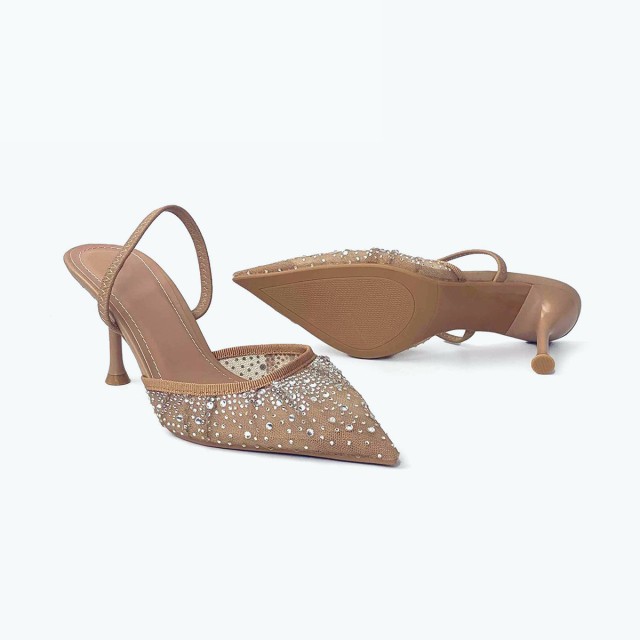 Bowknot Pearl Rhinestone High Heeled Sandals