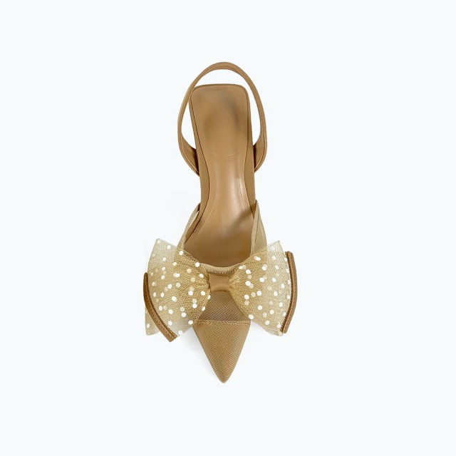 Genuine Leather Bow High Heeled Sandals