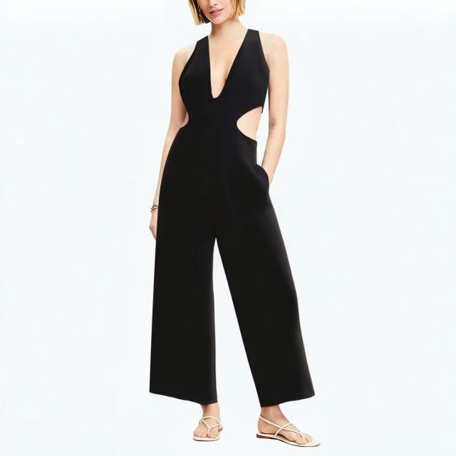 Backless Waist Hollow Jumpsuit