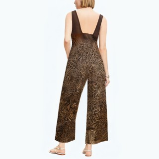 Silk Mesh Suspender Collar Jumpsuit