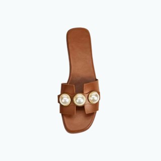 Pearl Sliding Flat Slippers