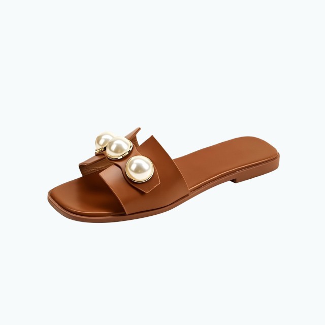 Pearl Sliding Flat Slippers