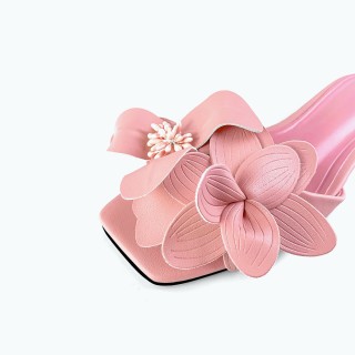 Mule Floral Plant Flat Slippers
