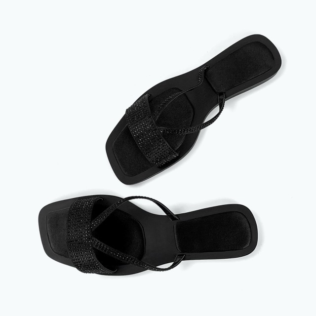 Luxury Rhinestone Sexy Flat Slippers