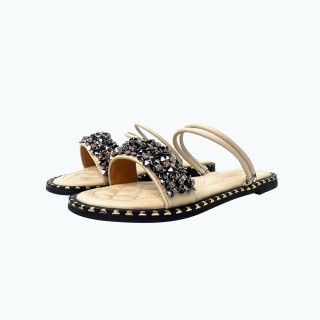 Beach Metal Chain Flat Slippers