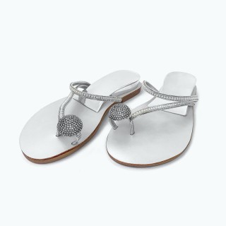 Silver Belt Fashion Flat Slippers