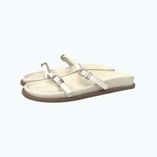 Metal Chain Fashion Flat Slippers