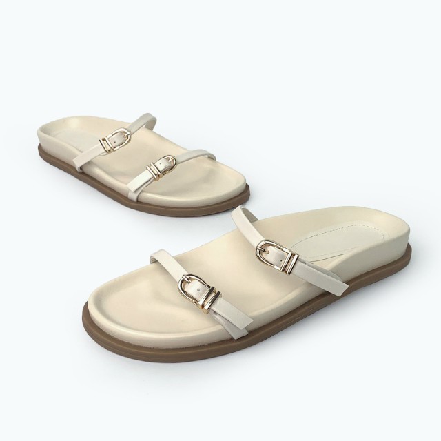 Metal Chain Fashion Flat Slippers
