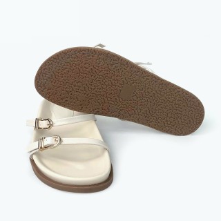 Metal Chain Fashion Flat Slippers