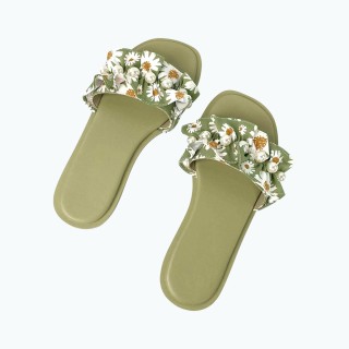 Thin Button Luxury Flat Slippers
